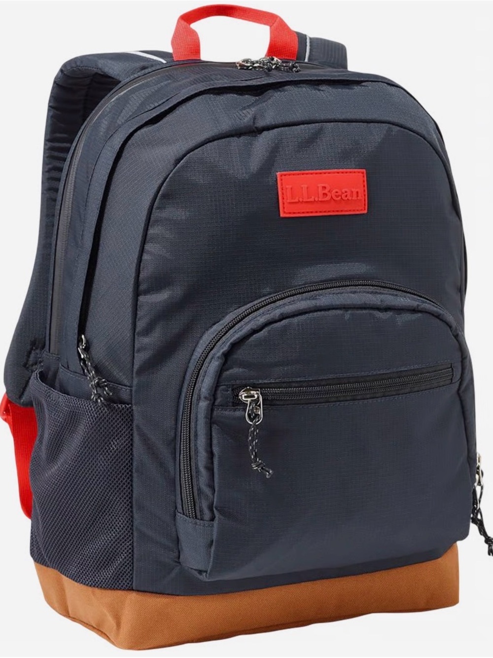 L.L.Bean Backpack Navy Blue Brown Red 24L School Hiking Day Pack